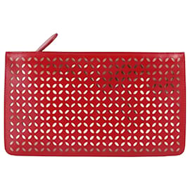 Mini-Clutch in Rot mit Laserschnitt - Alaïa
