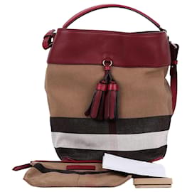 Borsa a tracolla hobo Ashby con nappa bordeaux - Burberry