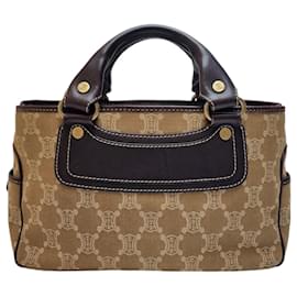 Triomphe Canvas Brown Tote Bag - Céline