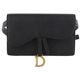 Satteltaschen-Gürteltasche aus schwarzem Leder - Dior