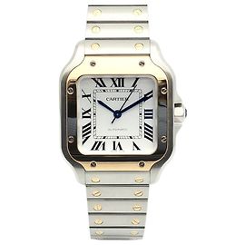 Cartier Orologio Santos Medium da uomo con cinturino extra e scatola di garanzia