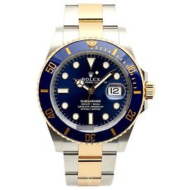 Rolex Nuovo Orologio Combo Submariner da Uomo con Quadrante Royal Blue e Certificato di Garanzia