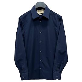 Camisa de popelina de algodón con bordado doble Gucci