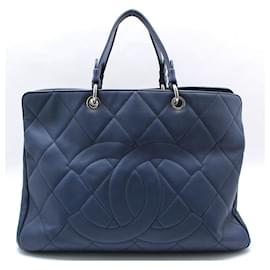 Chanel Große Timeless Shopper Shopper-Tasche aus weichem blauem Kaviar