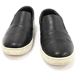 Black Leather Men's Slip-On Sneakers - Prada