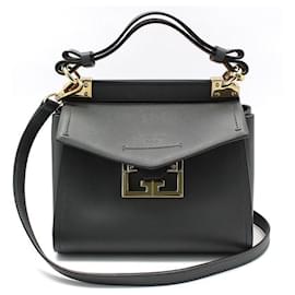 Bolsa transversal Mystic Mini cinza escuro banhada a ouro - Givenchy