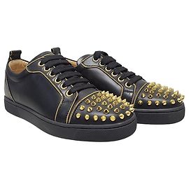 Christian Louboutin Black Gold Rush Spike Sneakers