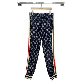 Gucci Pantaloni Jogger in Jacquard GG blu