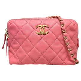 Chanel Mini borsa a tracolla bowling in pelle di vitello rosa