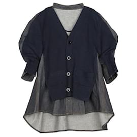 Kurzärmelige Jeans-Strickjacke für Damen - Sacai