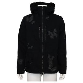 Valentino Giacca in cotone nero da uomo con ricamo a farfalla