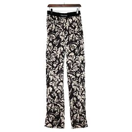 Tom Ford Pantaloni per pigiama da uomo in seta con stampa floreale bianco e nero
