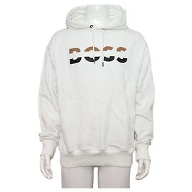 Hugo Boss Felpa con cappuccio oversize bianca in jersey da uomo