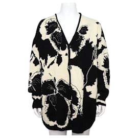 Flower Pattern Oversized Men's Knit Cardigan - Loewe