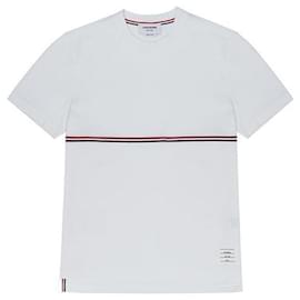Jersey-T-Shirt mit Streifen in mittlerem Gewicht - Thom Browne