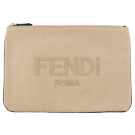Fendi Clutch in Tela con Logo