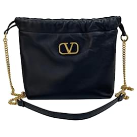 Beuteltasche mit Kettenschulterriemen und Kordelzug - Valentino