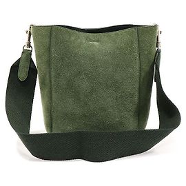 Céline Piccola borsa a tracolla a secchiello in pelle di vitello scamosciata verde