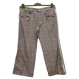Pantaloni in lana Gucci Adidas Horsebit Check Three-Stripe
