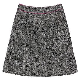 Chanel Falda de tweed negro multicolor