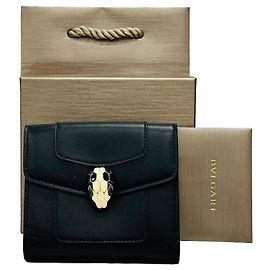 Bulgari Cartera Compacta Serpenti Forever Negro Verde