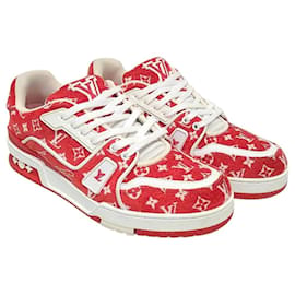 Louis Vuitton Sneakers Red Monogram Velvet Trainer
