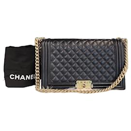 Chanel Boy Bag Large Lambskin Gold Tone Series Condition
