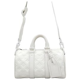 Louis Vuitton Nuovo LV Monogram Keepall Bandoulière White Taurillon