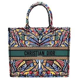Große Butterfly Multi-Color Canvas Book Tote Bag - Dior
