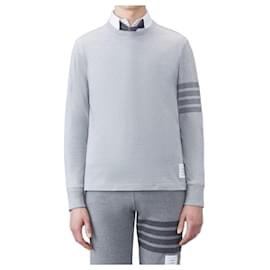 Thom Browne Oversized Jersey in mittlerem Gewicht mit Ton-in-Ton-Streifen