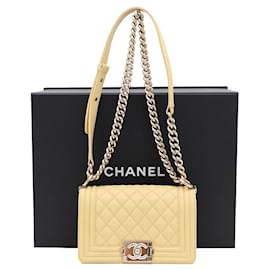 Boy Bag Caviar Borsa a Spalla e a Tracolla Piccola Gialla - Chanel