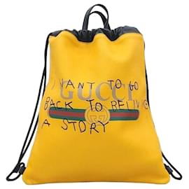 Gucci Leder-Rucksack mit Kordelzug