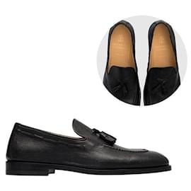 Mocassini con nappe in pelle nero autentico - Brunello Cucinelli