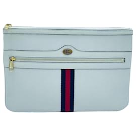 Gucci Clutch Ophidia a righe bianche
