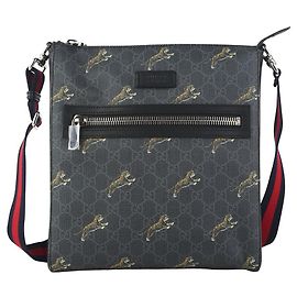 Gucci Borsa a tracolla GG Supreme con stampa tigre nera