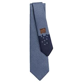 Geometrische Seidenkrawatte in Marineblau - Hermès