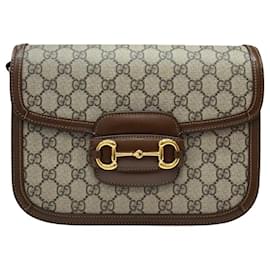 Borsa a Spalla Horsebit GG Medium Marrone - Gucci