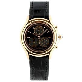 Cartier Orologio Vintage Cougar Chrono Gold Large Black da Uomo e Unisex