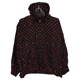 Louis Vuitton Chaqueta con capucha de nailon con monograma rojo