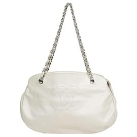 Chanel Borsa a tracolla White Caviar Big CC Chain