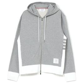 Thom Browne Felpa con zip in jersey classica