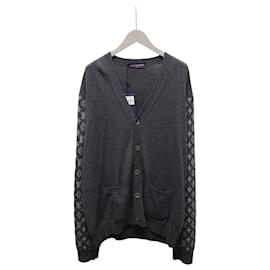 Louis Vuitton Monogramm Cardigan aus gemischtem grauem Kaschmir
