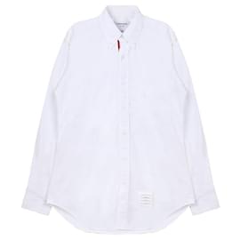 Thom Browne Camicia classica in popeline con profilo RWB nascosto