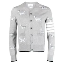 Cardigan Hector Motif Bar - Thom Browne