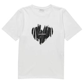 T-Shirt mit Herz-Aufdruck: - Saint Laurent