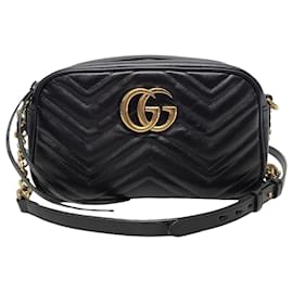 Piccola borsa camera matelassé GG Marmont nera - Gucci