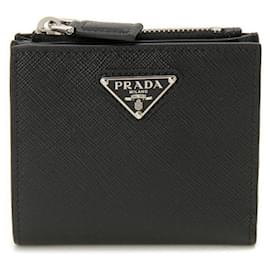 Saffiano Leather Compact Wallet - Prada