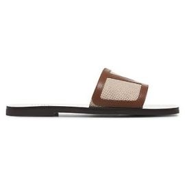 Valentino Sandali slide Viva Superstar in tela e pelle nappa stampa: JHB