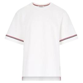 Thom Browne Baumwoll-Rugby-T-Shirt mit kurzen Ärmeln
