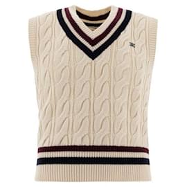 V-Ausschnitt Strickpullover aus Kaschmir mit Zopfmuster - Céline